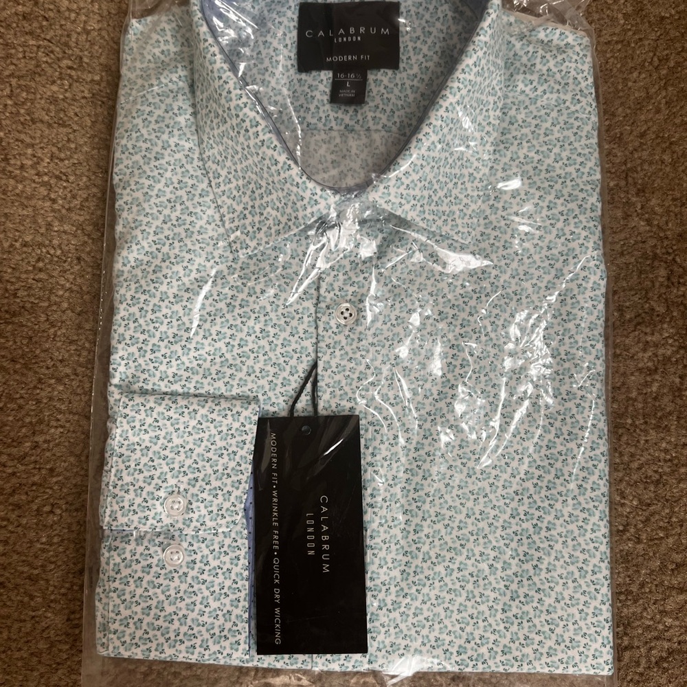 Men's Blue Floral Button Down Shirt